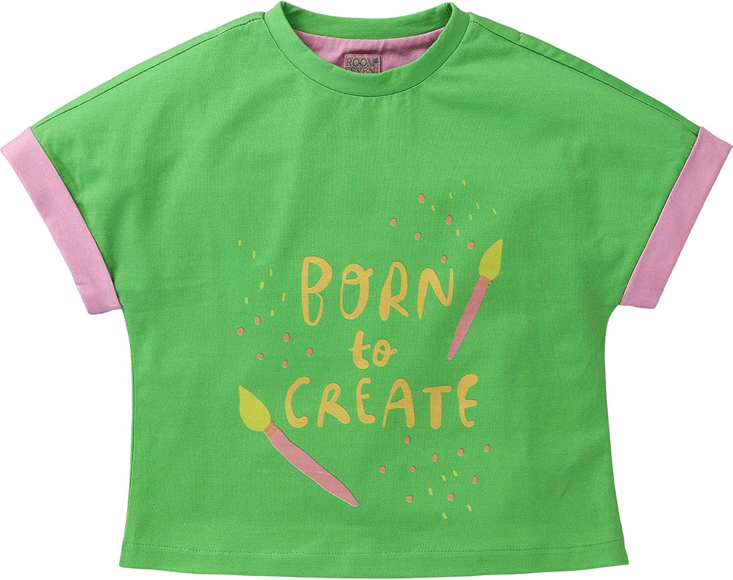 Room Seven Room Seven Hellgrünes T-Shirt mit Buntem Aufdruck S19GJE006