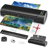 13 Inch Laminator Machine with 30 Laminating Sheets, A3 11-in-1 Hot &amp; Cold Thermal Laminator for Teachers, 60S Fast Warm-Up, 450mm/min, Never-Jam Design Laminate Machine for Home, Office, School