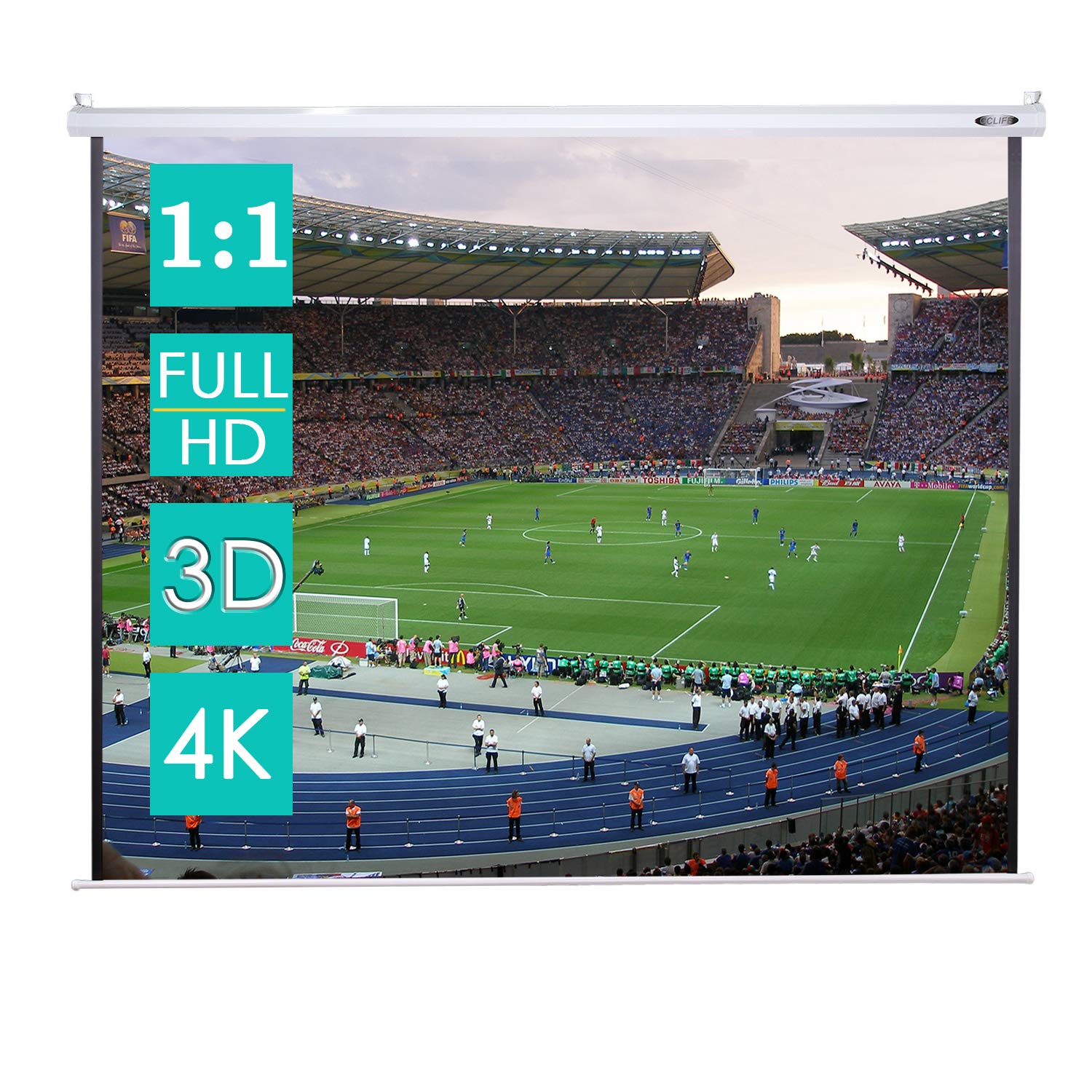 CCLIFE Pantalla para proyector Formato 4:3 Pantalla para proyector ...