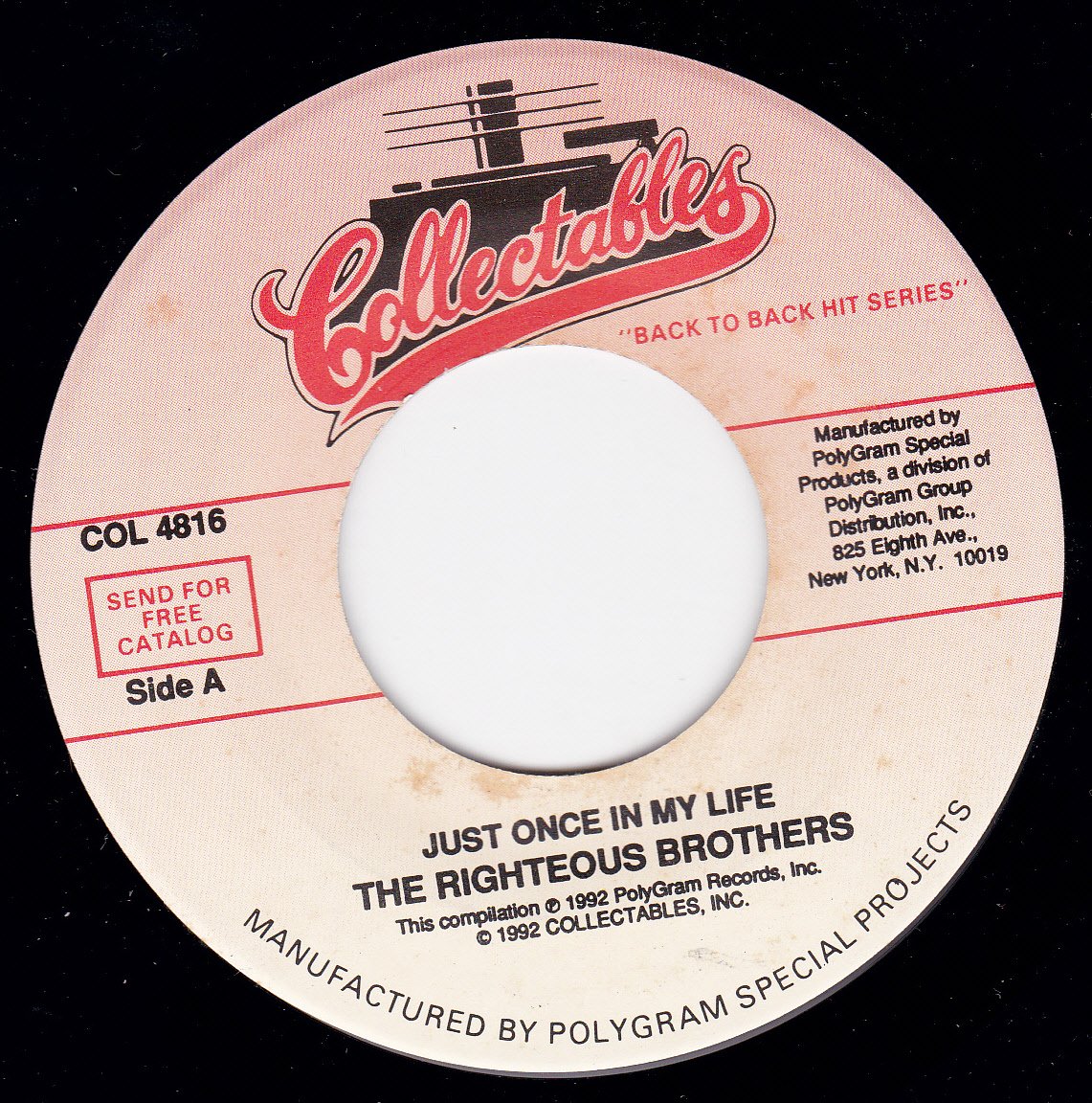 The Righteous Brothers Just Once In My Life/Ebb Tide (NM 45 rpm