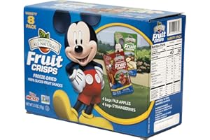 BROTHERS-ALL-NATURAL Brothers All Natural Disney Freeze Dried Fruit Crisps, Variety Pack, 8 Single Serve Bags, Fuji Apple, Strawberry, Made with 100% Fruit, Gluten Free, Soy Free, Vegan, Heathy Snack, Lunch Box Ready