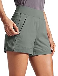 CRZ YOGA Women's Lightweight Mid Rise Hiking Shorts