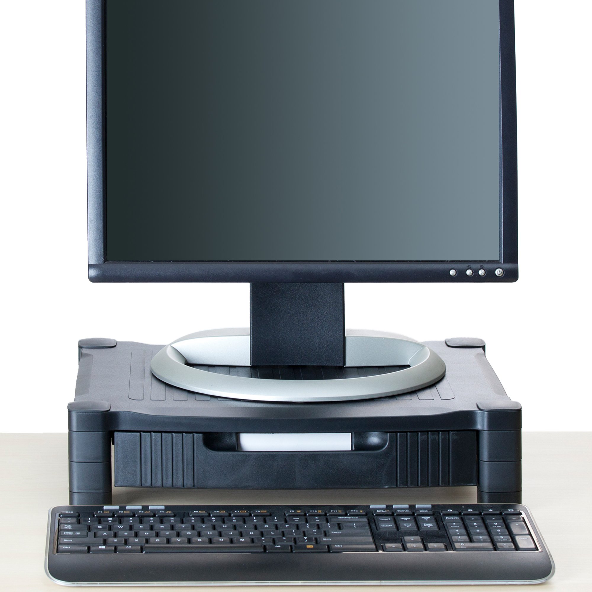 Monitor Stand Riser With Drawer Storage For Computer Laptop Desk
