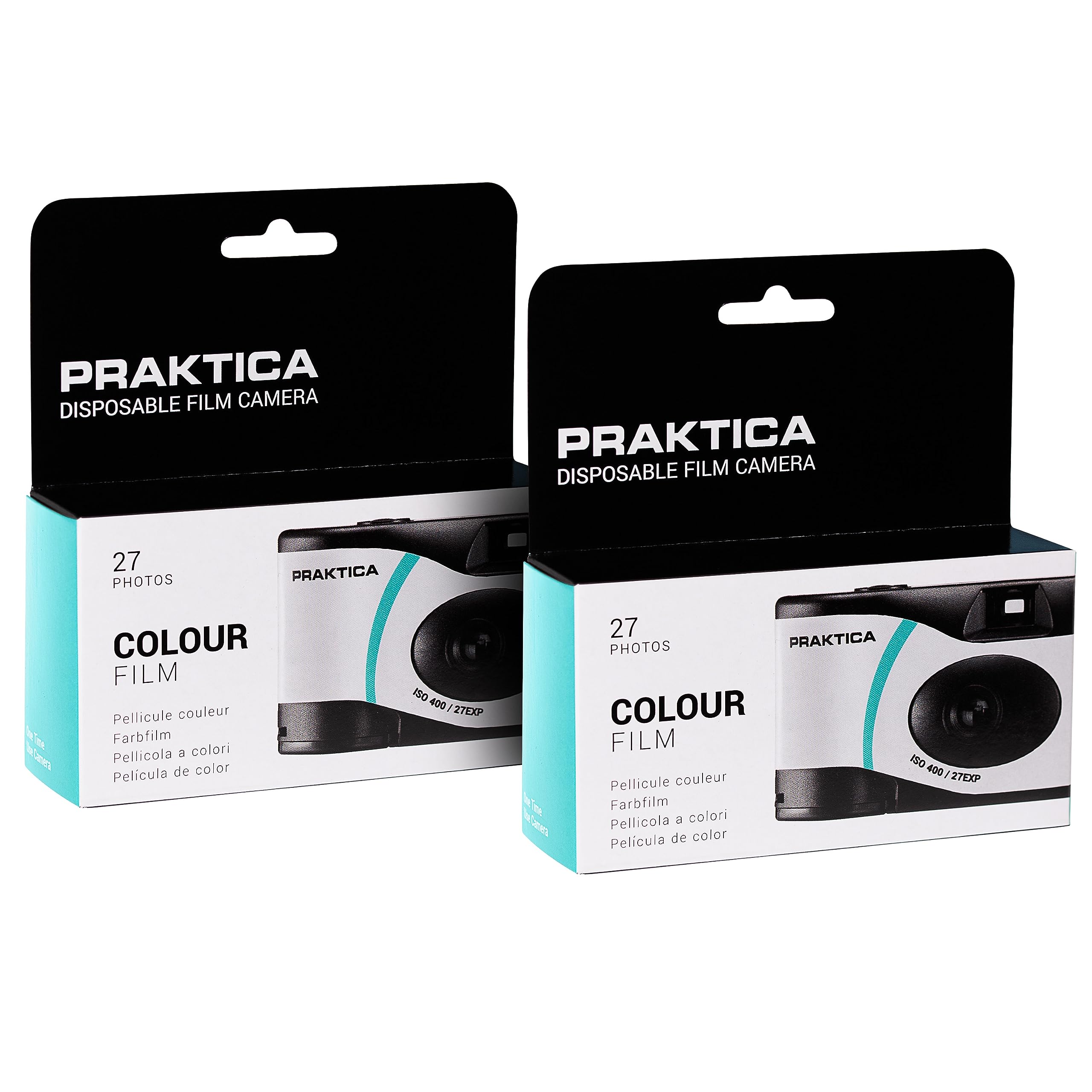 Praktica Single Use Disposable Camera 27 Shots - Pack of 2 for weddings, gatherings, travel & more