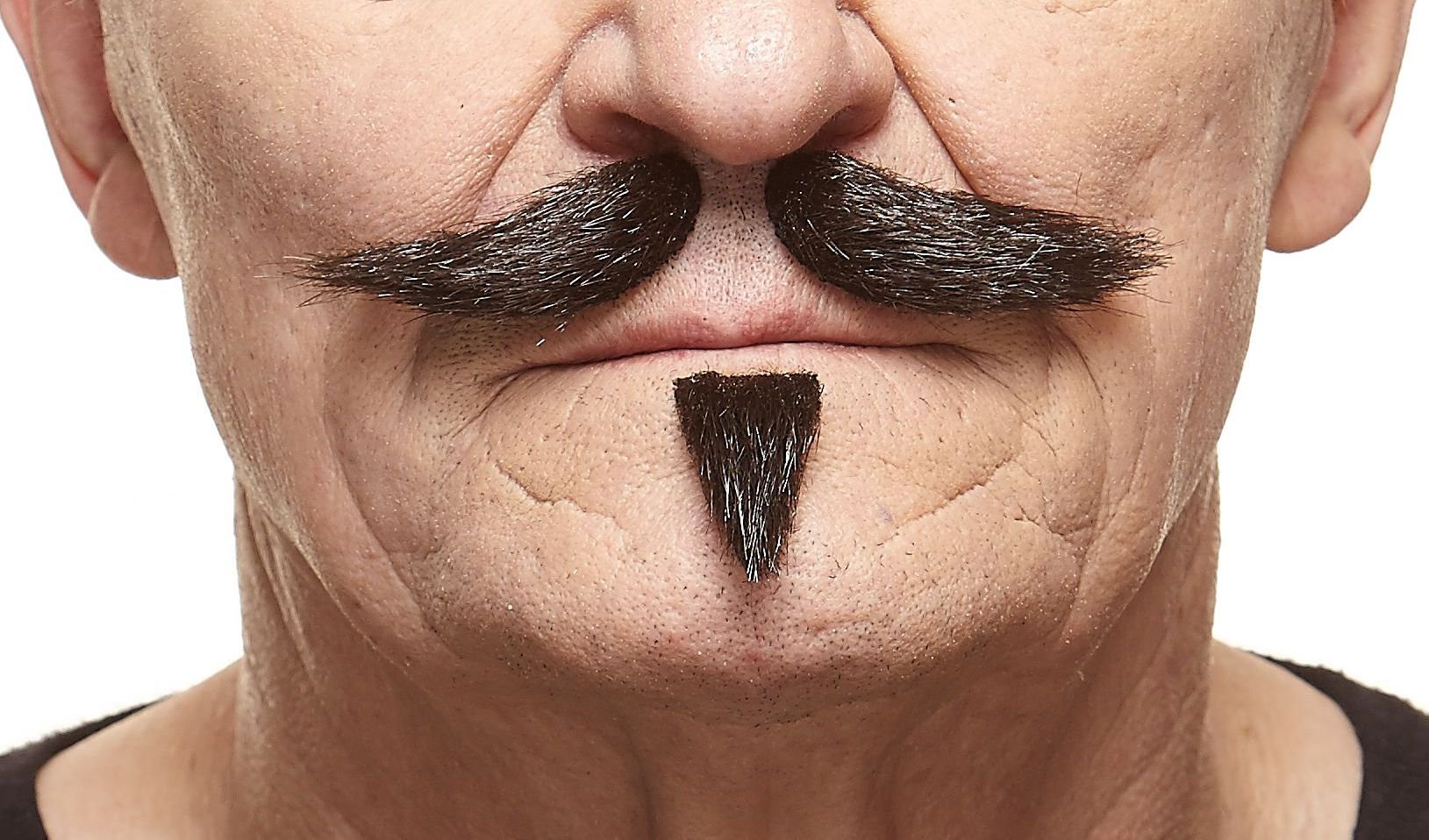 Mustaches Self Adhesive, Novelty, Gentleman Fake Mustache and Soul Patch, Black Lustrous Color
