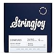 Stringjoy BVI2490 Signatures Bass VI Strings, 24-90 Balanced Gauge, Nickel Guitar Strings, Electric Bass VI Guitar Strings, 6 String Set