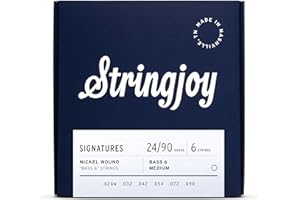 Stringjoy Signatures Nickel Wound Bass VI Strings, 24-90 Balanced Medium Gauge, 6 String Electric Guitar Set, Optimal Tone and Durability, Made in Nashville, TN USA