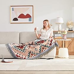 Touchat Native American Blanket Boho Throw Blanket