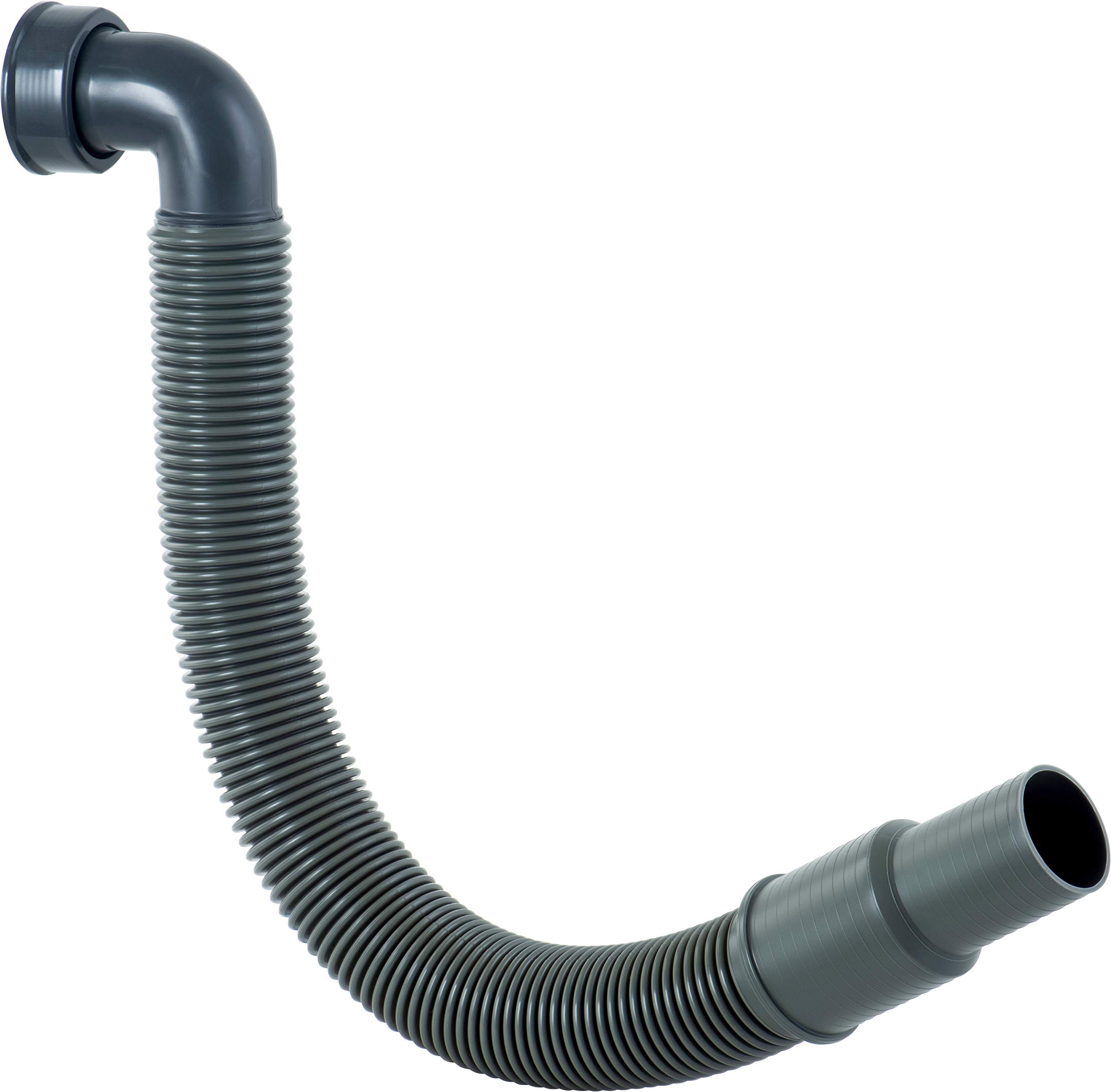 Cornat Flexible Outlet Pipe 90° -1 1/2 inch x 40/50 mm Waste Water Connection-Made Plastics-Recycling-Friendly Packaging / T353307R, Gray, Klein