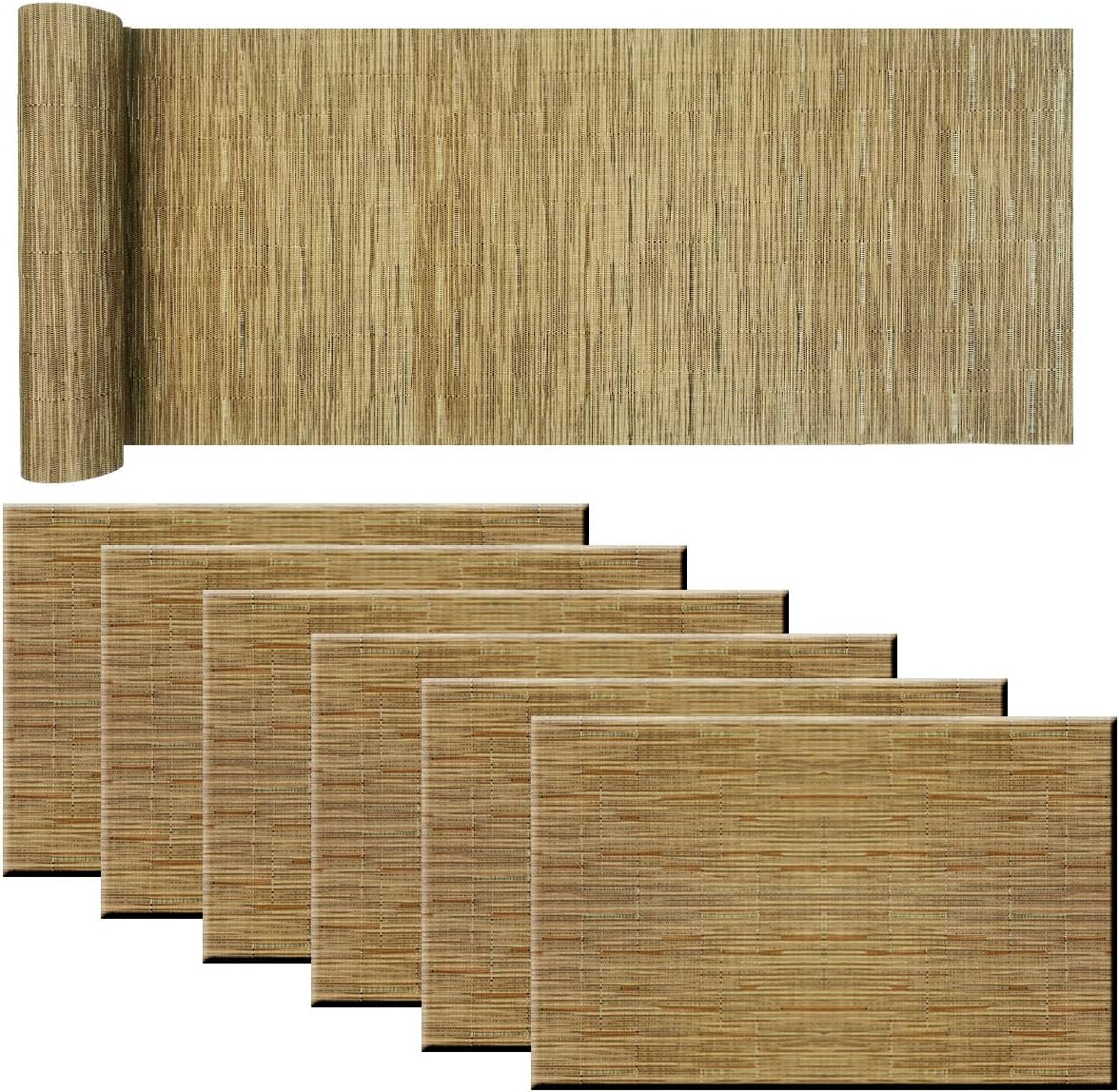 BeChen Placemat Matching with Table Runner,CrossWeave Heat