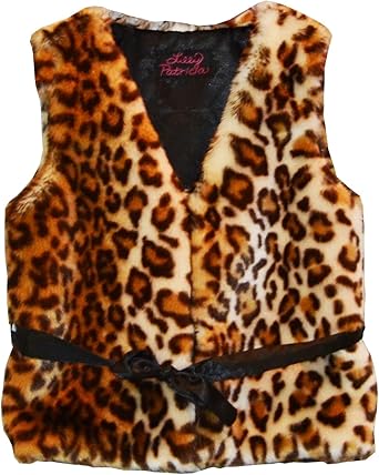 Amazon Com Foxfire For Kids Lilly Patricia Brown Leopard Faux Fur Vest Clothing