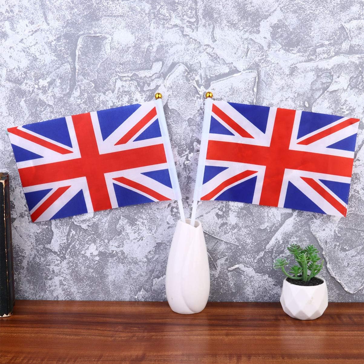 LIOOBO 50pcs Union Jack Flag Small on Stick,14X21cm Handheld Union Jack Hand Wave Flags Mini Flags Handheld on Sticks British Flag Banner - Image 4