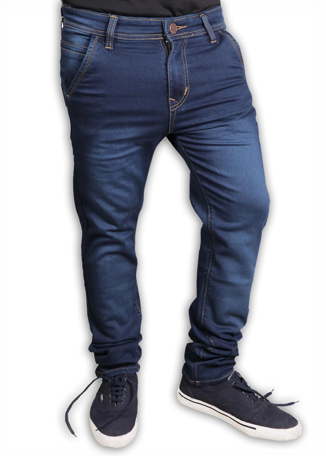 black warrior dark blue colored denim casual faded jeans for men's
