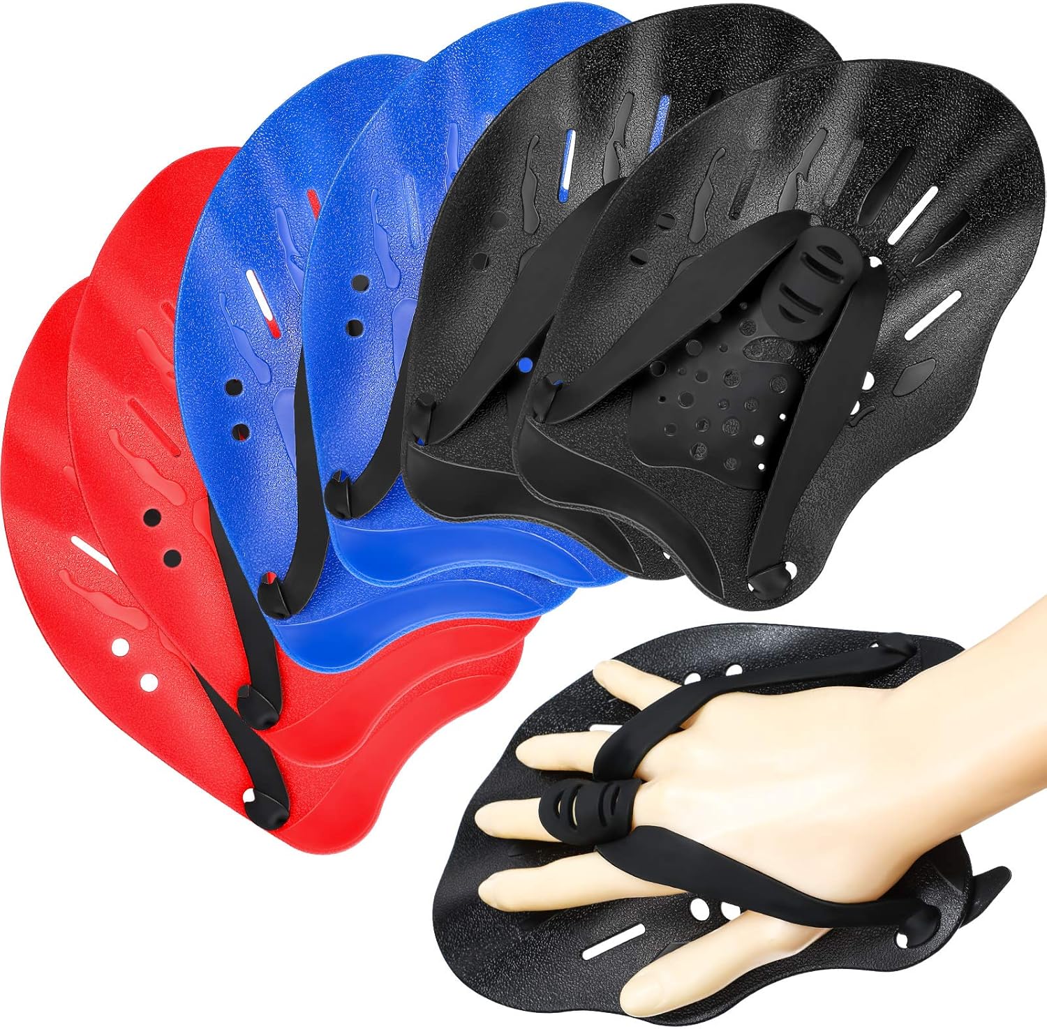 Skylety 3 Pairs Swim Paddles Hand, Swim Training Paddles Adjustable Diving Training Hand Fin Flippers Flat Paddles Swimming Training Aid for Men Women Children : Sports & Outdoors