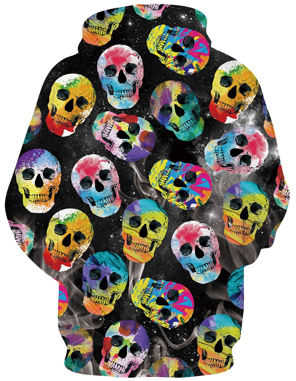 RAISEVERN Uomini Brutto Halloween Felpa con Cappuccio Cranio 3D Pullover Grafico Crative Felpa in Pile con Cappuccio Grande