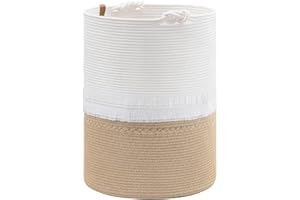 CherryNow Woven Storage Basket Clothes Hampers for Laundry, Tall Wicker Laundry Baskets for Blankets, Decorative Baskets for Home Decor, 16 x 22 inches, 69L, Jute