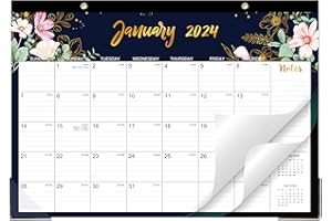 VINDORA 2024 Calendar - Desk Calendar 2024, JAN 2024 - DEC 2024, 12 Months Large Desk Calendar 12'' x 17'', Calendar Planner with Thick Paper, Corner Protectors, Large Ruled Blocks for Organizing