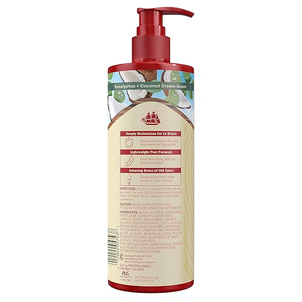 OLD SPICE GENTLEMAN’S BLEND SUPER HYDRATION HAND & BODY LOTION, EUCALYPTUS & COCONUT CREAM, 17.0 FL OZ (PACK OF 2)