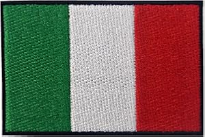EmbTao Italy Flag Embroidered Patch Italian Iron On Sew On National Emblem