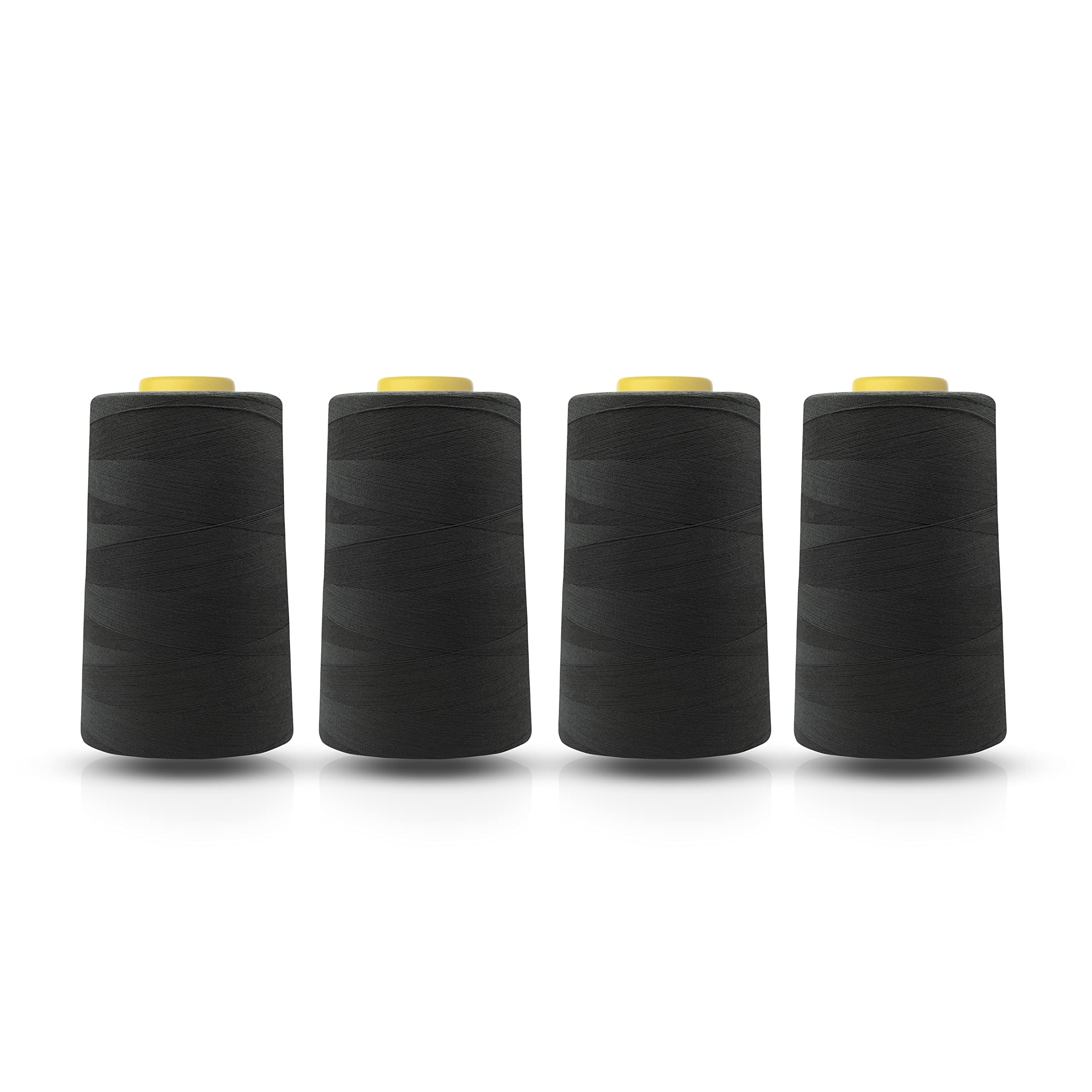 Realm Overlocking Sewing Machine Polyester Thread x Four 5000 Yards Cones White Black Natural Navy Red Grey (Dark Grey) — image 1