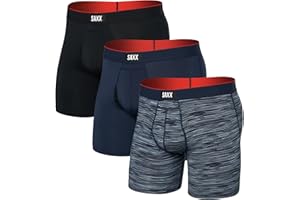 SAXX Underwear Co. Men's Underwear with Pouch Multi Sport Mesh Boxer Brief Fly 3Pk