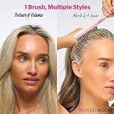 Brushworks Back Combing Brush with Precision Tail Salon Volume Nylon Bristles view 2