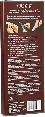 Cuccio Stainless Steel Pedicure File 15 Grit Refill Pads Ergonomic Handle view 3