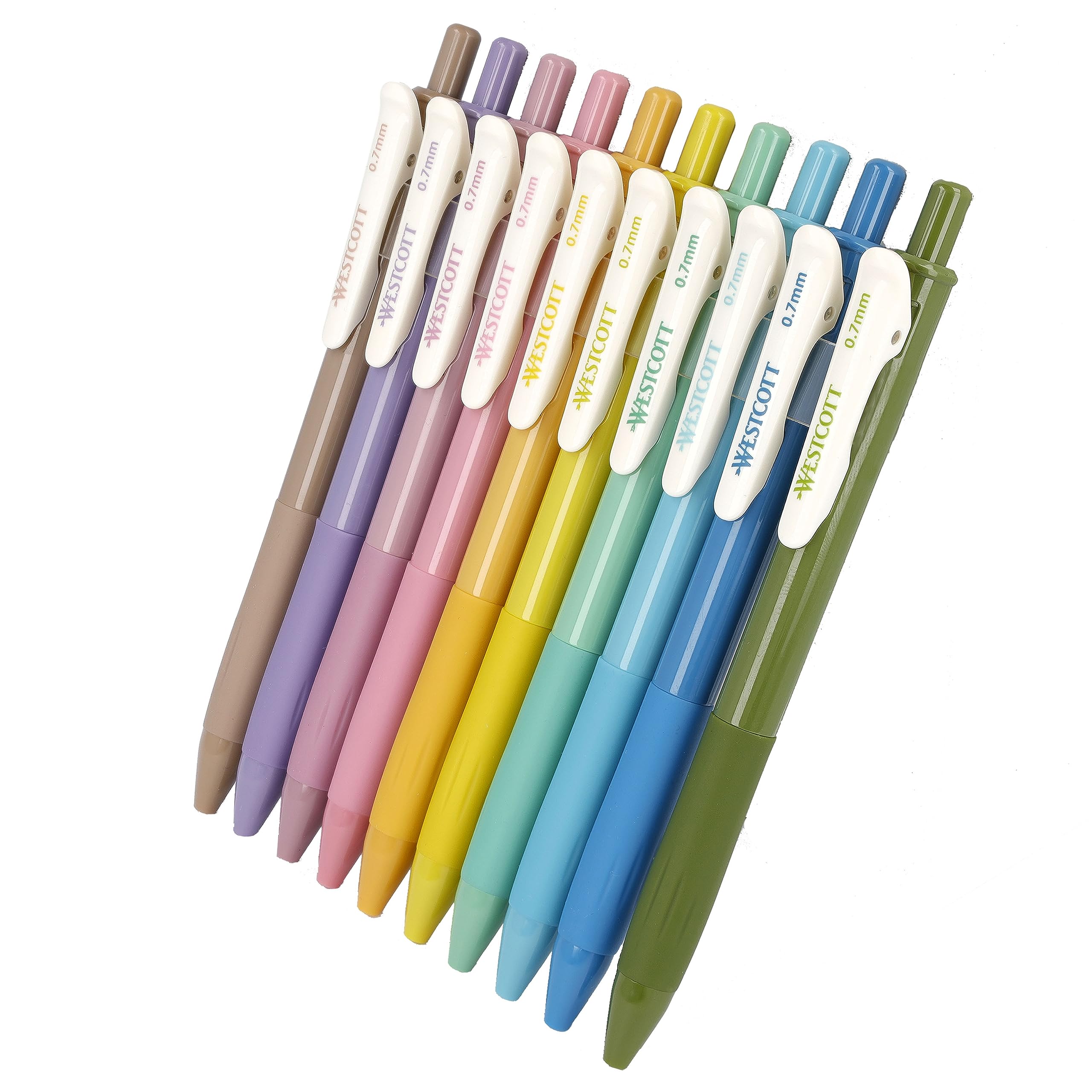 Westcott gel pens set 10 pieces spring edition | gel pens with 10 bright colours | 0.7mm line width for soft, precise strokes when writing, drawing & painting | E-733900 00