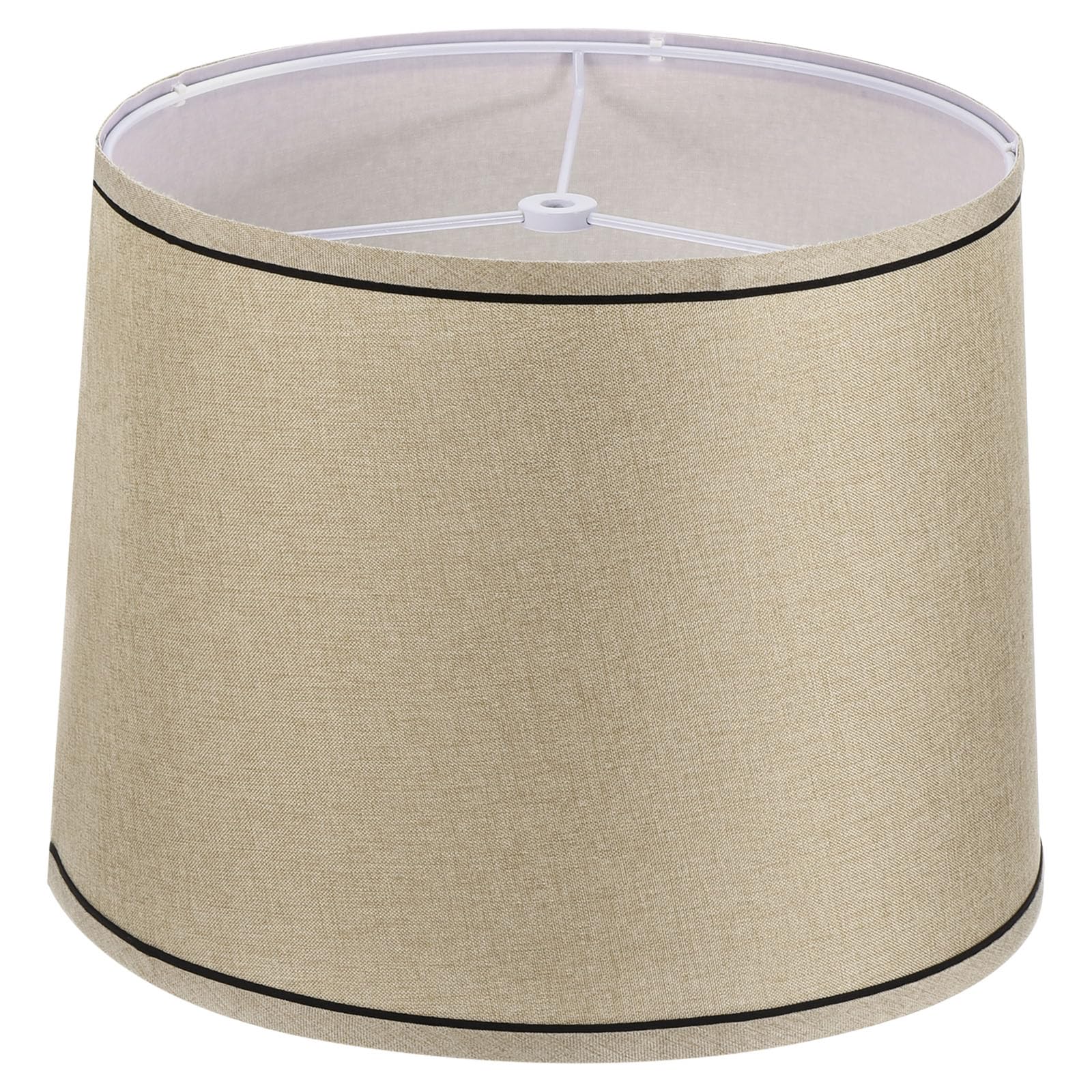 PATIKIL Drum Lampshade for Table Lamps, 11.4" Top x 12.6" Bottom x 9.8" High Floor Lamp Shade Easy Assembly Medium Linen Lampshade for Table Lamps Floor Lamp, Beige Black