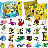 Glikid 24 Pack Party Favors for Kids, Mini Animal Building Block Blind Bags | Individually Packaged For Easy Sharing, Goodie Bag Stuffers, Treasure Box Toys For Classroom Prizes, Kids Ages 6-12