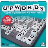 Spin Master Games Upwords Stackable Word Game with Rotating Board | Word-Building Fun, Develops Vocabulary Skills, Family Game Night, Includes Letter Tiles &amp; 3D Gameboard, 3-6 Players, Ages 8+
