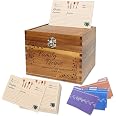 YOJO Personalized Recipe Box Set – Wooden Card Box With 50 Cards & 6 Dividers, Engraved Gift For Cooks