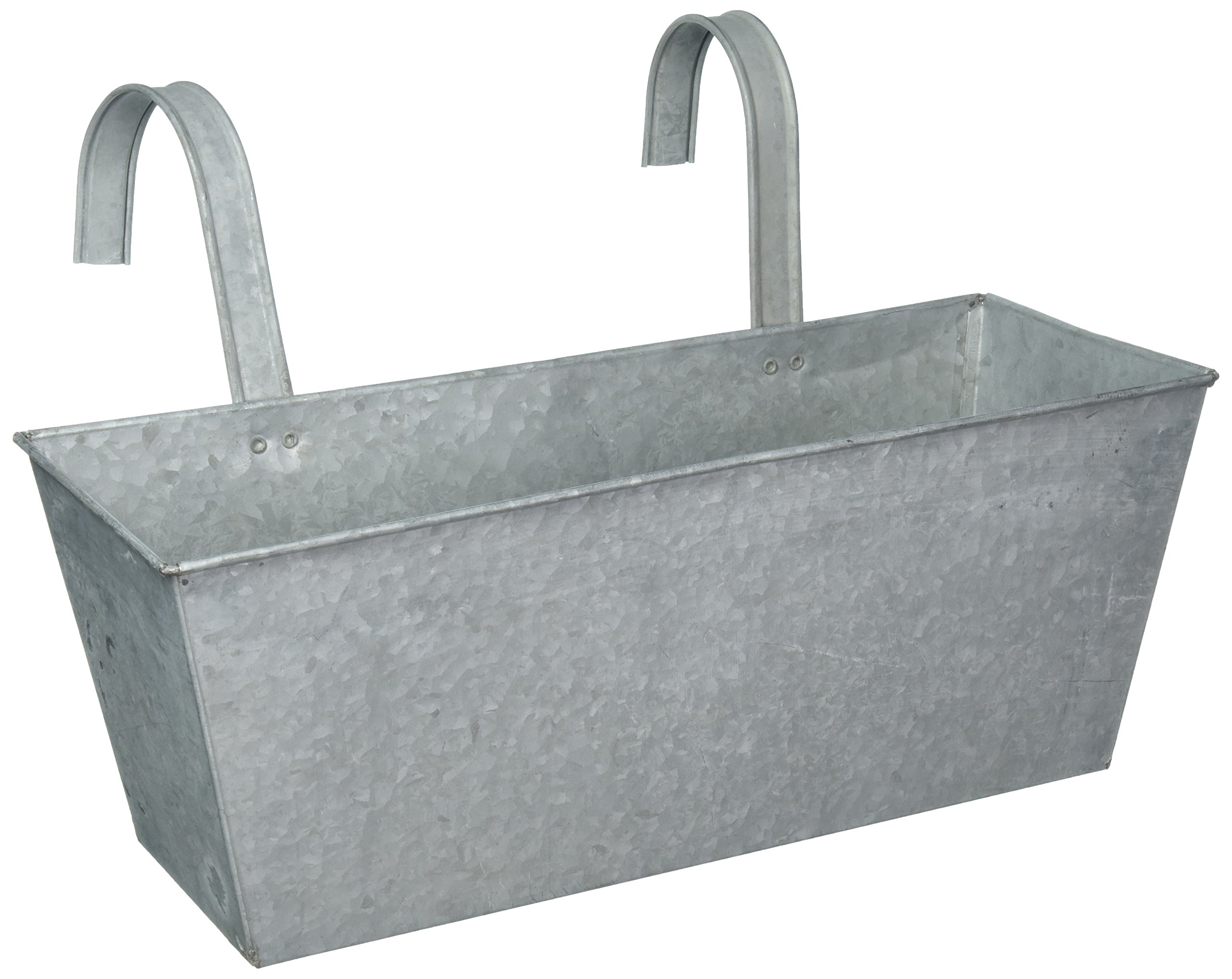 Esschert OZ03 design zinc balcony flowerpot - 40 x 15 x 15 cm - with an old look, Grey