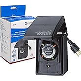 Intermatic HB11K Heavy-Duty Outdoor Plug-in Timer &ndash; 2 ON/2 Off Settings, 30-Min Minimum Intervals, Weatherproof Flip Cover, 15A/1800W, 1 HP Rated, 13" Cord &ndash; Ideal for Pool Pumps, Lights, Decorations