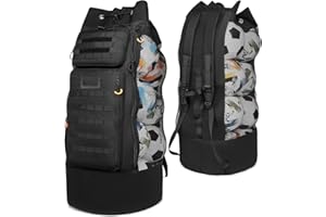 SunForMorning Soccer Ball Bag, Extra Large Mesh Ball Bag Tactical Style Sports Equipment Bag with Multiple Pockets for Coach