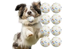 ROSEYOUTH Dog Balls (Chuck It Compatible), Dog Toy Balls 8 Pack 2.28'' - Indestructible Dogs ball for Aggressive Chewers , Small Tennis Ball for Dogs(Small/Medium), Fit Automatic Launcher​(ETPU material）
