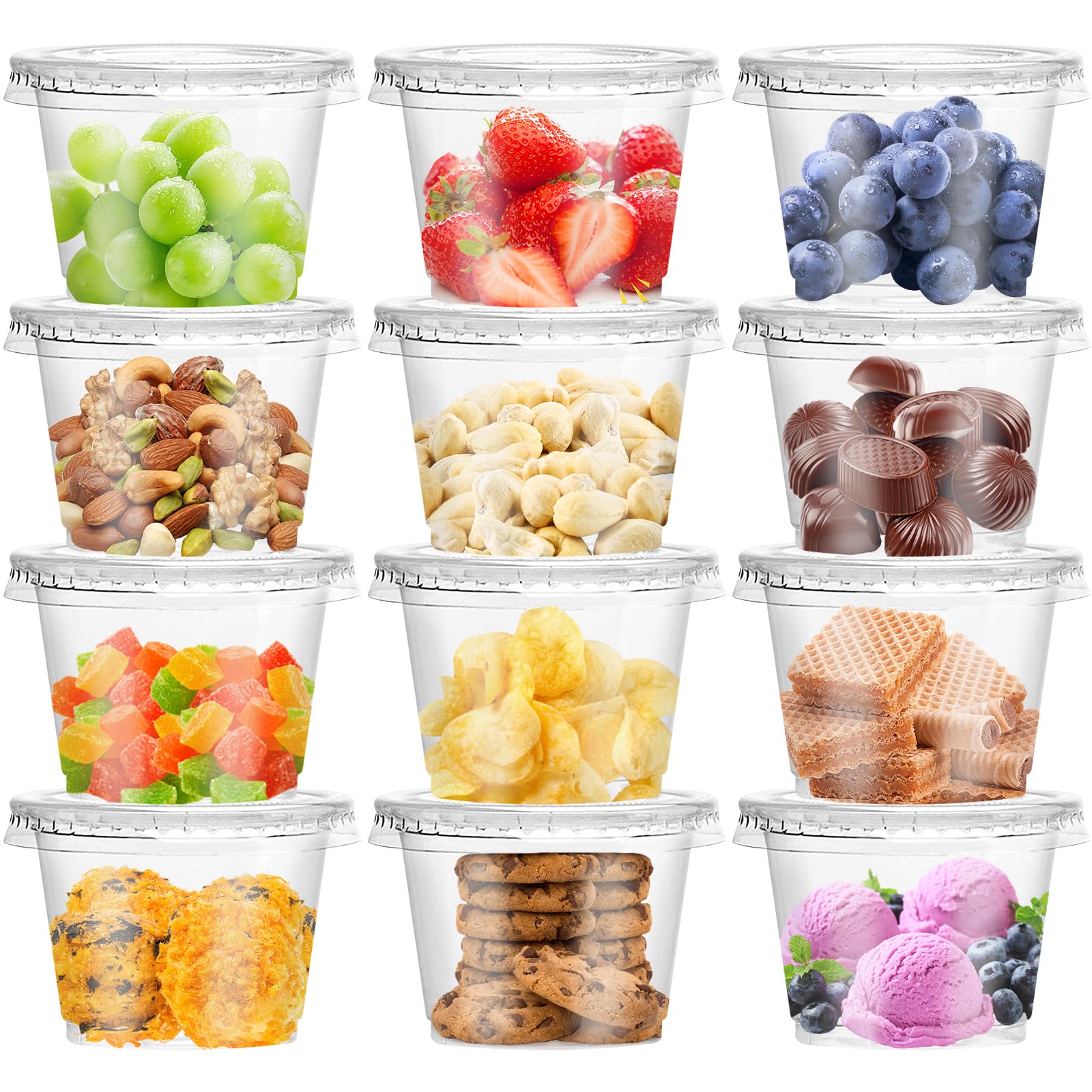 Qinsihwn 100 Pcs 8 OZ Disposable Plastic Cups with