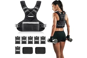 PACEARTH Adjustable Weight Vest 4-10lbs / 11-20lbs / 20-32lbs X-Shape Weighted Vest for Women and Men, Home Workout Ironsand Vest with Zipper Pouch and 6 Weight Packs, Available in Pink, Gray, Black