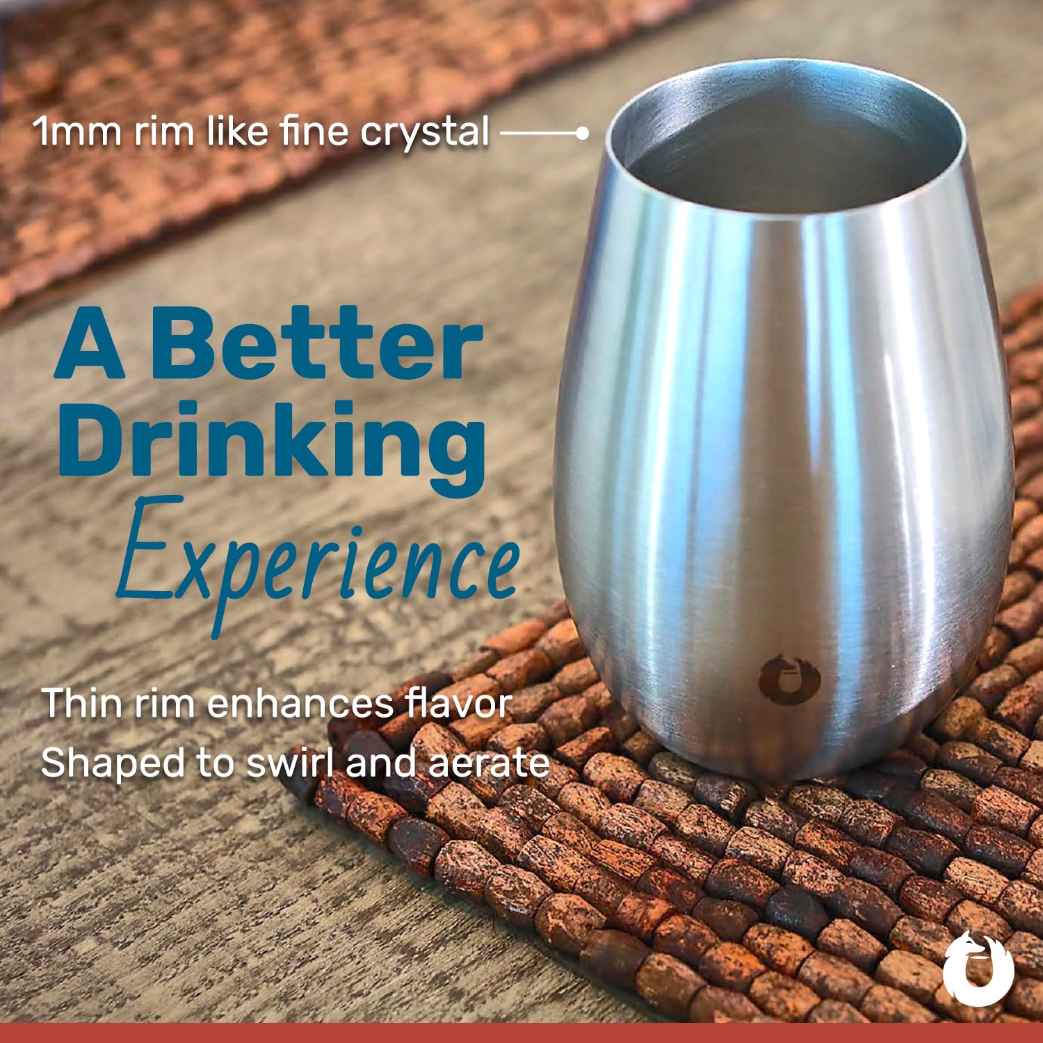 Snowfox Premium Vacuum Insulated Stainless Steel Classic White Wine Glass, Set of 2, Chilled Wine Stays Icy Cold, Lightweight Stemless Cocktail Glasses, Elegant Home Entertaining Barware, 8oz, Marble