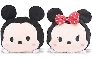 FINEX 2 Pcs Set Mickey Minnie Plush Neck Rest Head Support Cushion Pillow for Car Travel