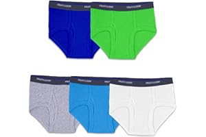 Fruit of the Loom boys Boys' Tag Free Cotton Briefs (Assorted Colors)