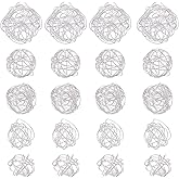 UNICRAFTALE 50Pcs 5 Sizes 304 Stainless Steel Bead Cages Wire Wrapped Spacer Beads Crystal Stone Holder Cage Hollow Round Holder Bead Charm for Necklace Earrings Jewelry Making and Crafting 8.5~17mm