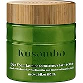 SeaFoam Jasmine Exfoliating Body Scrub 6oz, Gentle Shower Scrub with Kusamba Salt, Coconut & Olive Oil for Soft, Radiant, Daily Nourished Skin, Salt, Kusamba by QUR