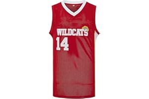 MONEYFUN Mens Troy Bolton 14 High School Wildcats Claws Basketball Jersey 8 Chad Danforth Shirts