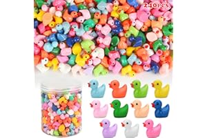 GWAHSA 240pcs Mini Ducks, Tiny Resin Duck Figurines Colorful Plastic Small Ducks Bulk for Miniature Landscape Aquarium Potted Fairy Garden Home Dollhouse Decor Accessories Party Favors Toys Gifts