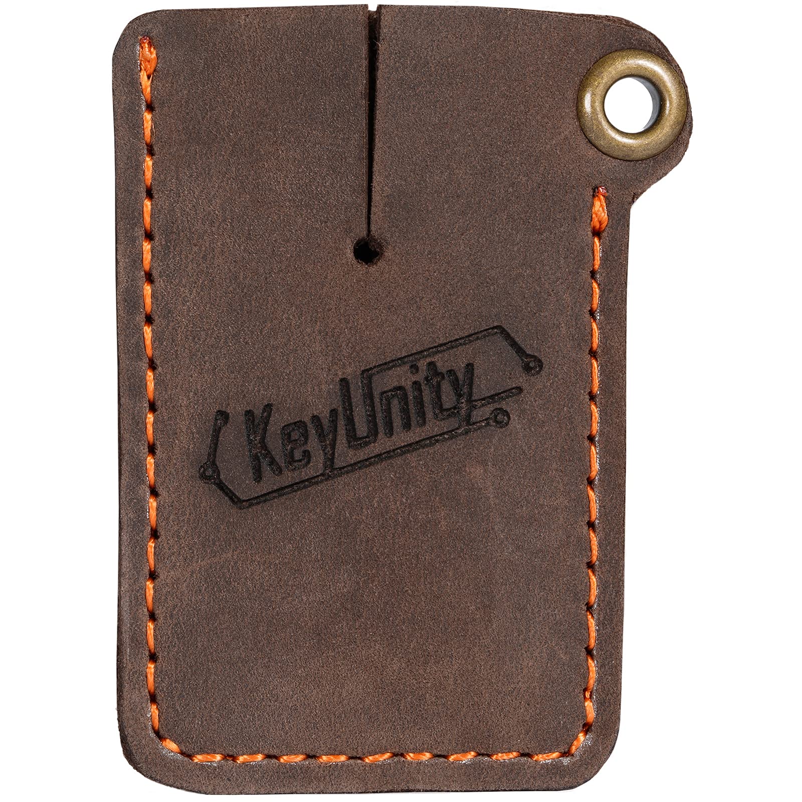 KeyUnity Leather Sheath EDC Pocket Organizer - Hand Stitched Slip Pouch for Carabiner, Nail Clippers, Mini Flashlight, Mini Crowbar - Long-Lasting EDC Storage (S)