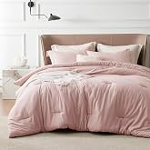 Bedsure Pink Twin Comforter Set, Soft College Dorm Room Essentials 2 Pcs | Breathable, Ultra-Cozy for Bedroom, Skin-Friendly, Melange, Graduation Gift for Her Him, Twin XL Bed Set, Dorm Bedding Set