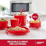 Sistema Microwave Breakfast Bowl 850 ml Red BPA Free view 5