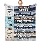 Gifts for Wife, Anniversary Blanket Gifts for Women Her Wife, Wifey Birthday Ideas from Husband, Romantic I Love You Present for Her, Christmas Valentines Mothers Day Presents Throw Blanket 60x50in