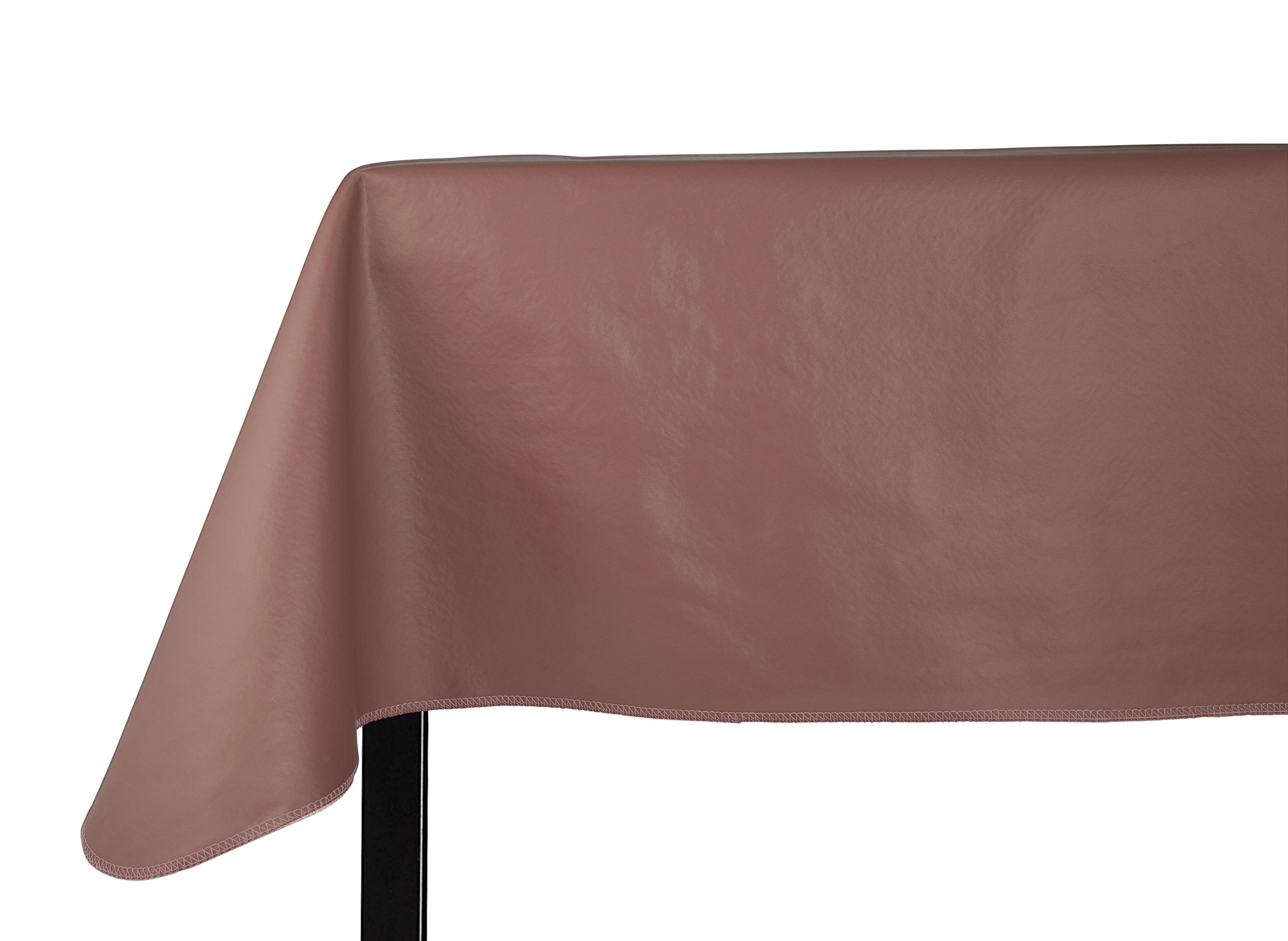 Yourtablecloth Heavy Duty Vinyl Rectangle or Square Tablecloth – 6 Gauge Heavy Duty Tablecloth – Flannel Backed – Wipeable Tablecloth with Vivid Colors & Many Sizes 52 x 90 Mauve — image 1